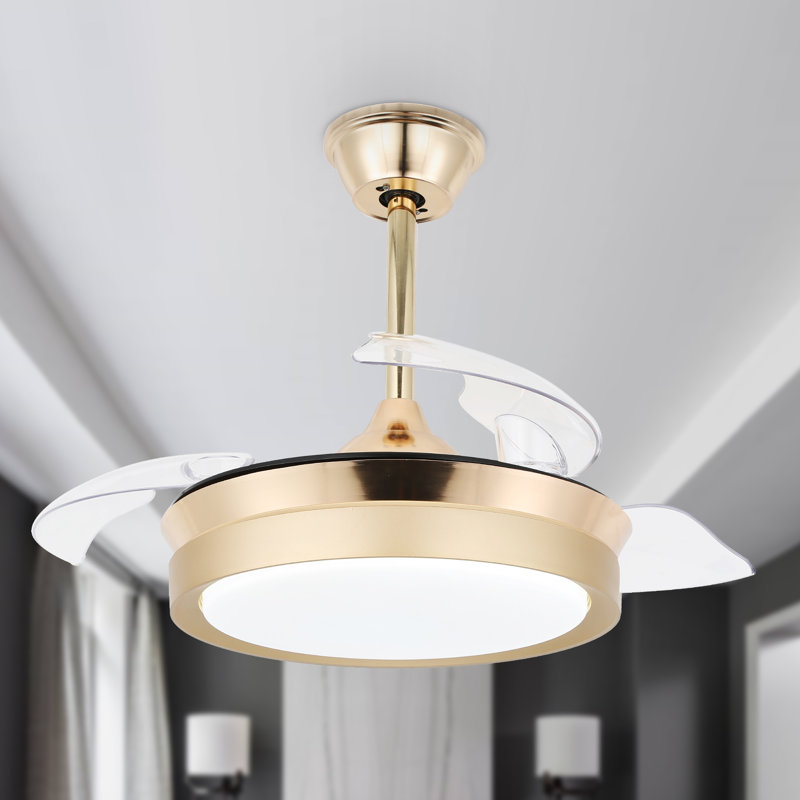 Diab 36'' Ceiling Fan with LED Lights, Gold