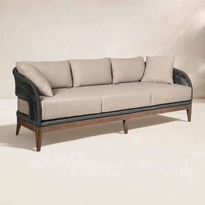 82" Eucalyptus Patio Sofa