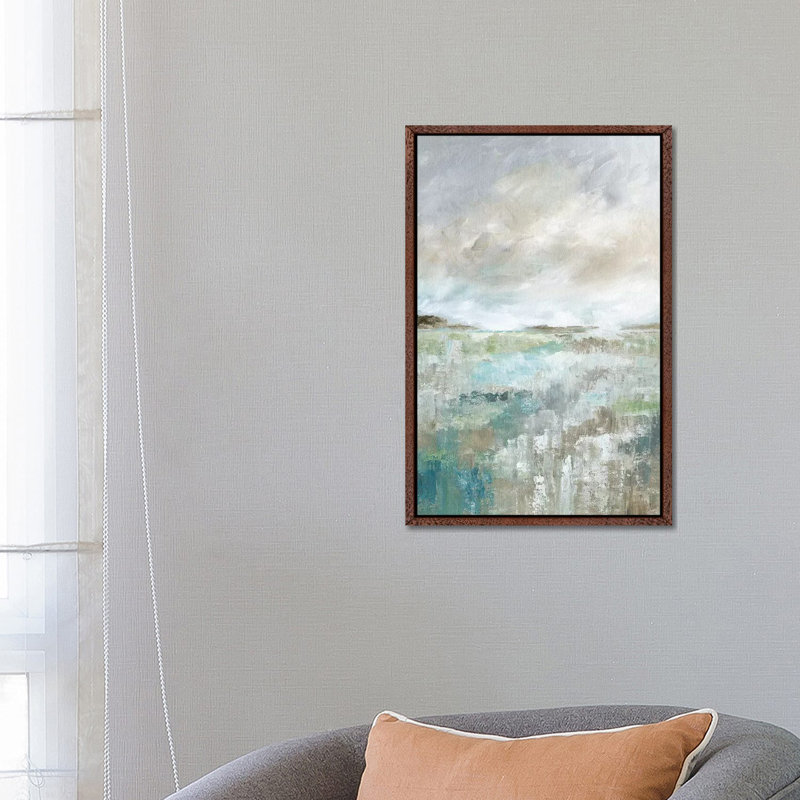 Soft Vista II by Nan - Painting on Canvas, 66.04 cm H x 45.72 cm W, Classic Brown Wood Framed