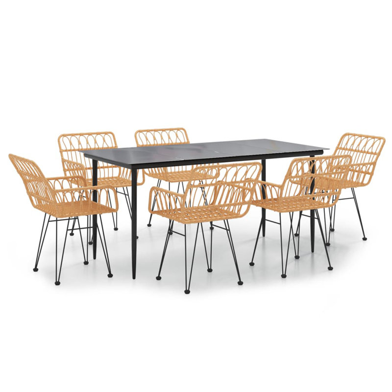 Ensemble de salle à manger d'extérieur noir