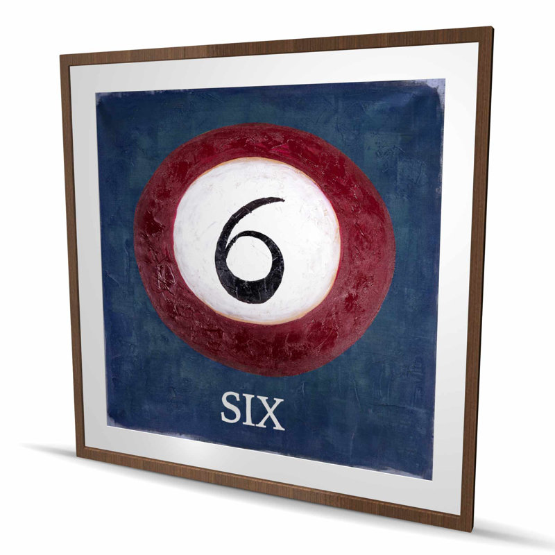 Billiard Ball No6 - Framed Matted Print for Home Decor