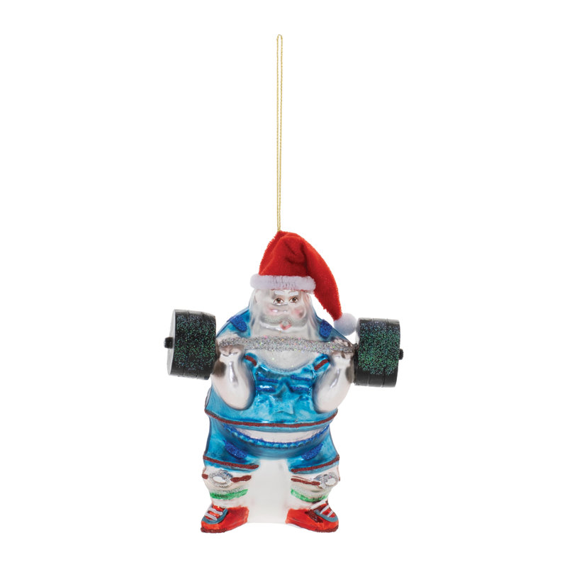 Ornements de père Noël haltérophile