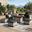 Ensemble de conversation de patio 10 pièces avec table de foyer au propane de 55 000 BTU, canapé modulaire en osier, 2 repose-pieds et table basse-1693599438