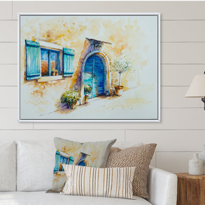 Volet bleu pour porte et fenêtre - Décoration murale traditionnelle en toile