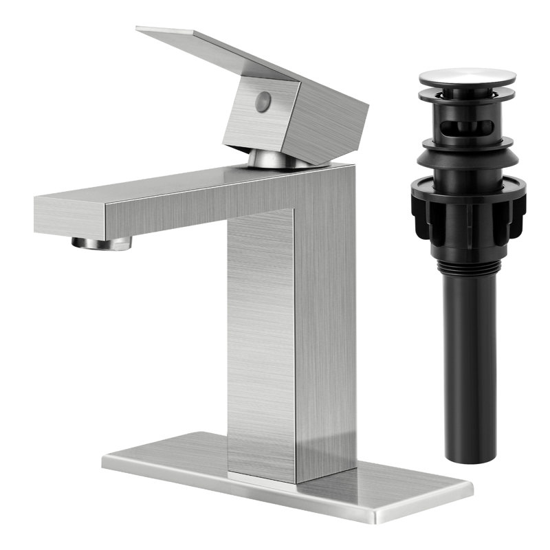 Single-handle Bathroom Faucet, Chrome, Drain Assembly Included