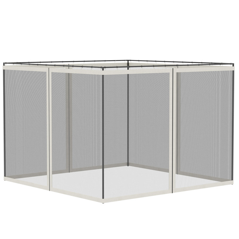 Remplacement du filet latéral de l'abri de jardin, 10 pi X avec fermetures à glissière, blanc pour abri de jardin extérieur, porche en filet avec zone de sécurité
