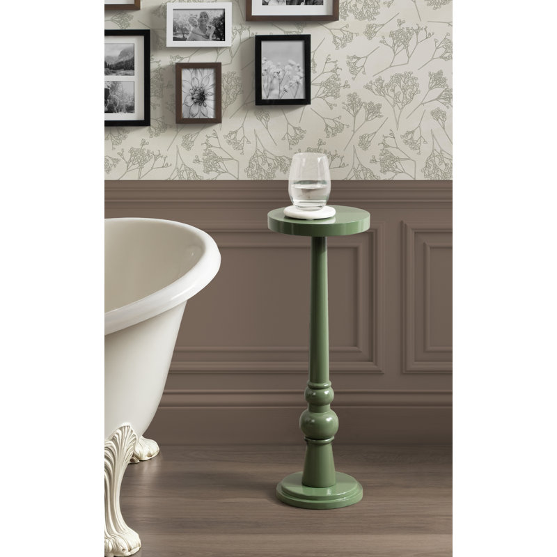 Wegner Round Wooden Drink Table, Green