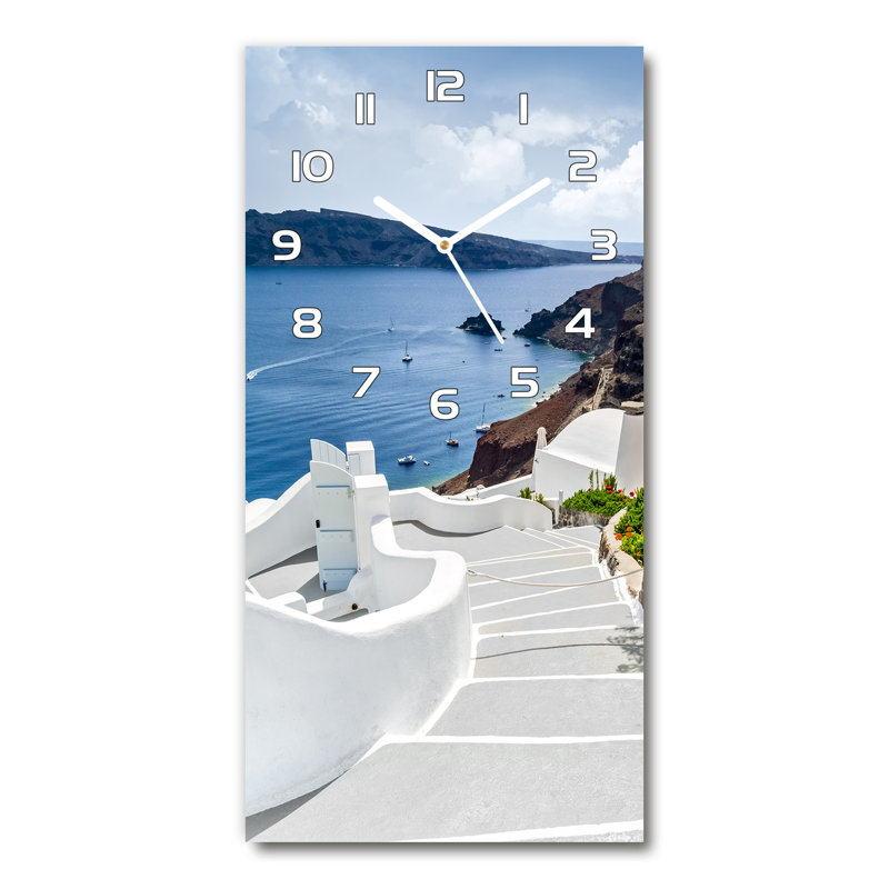 Insiya Glass Wall Clock, Blue/White