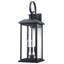 23.75in. Oversize Black Outdoor Wall Lantern With Tempered Glass Shade