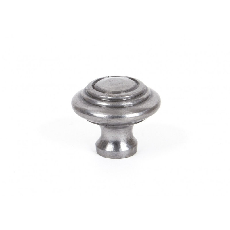 Ringed Round Knob, 3.2cm, Silver
