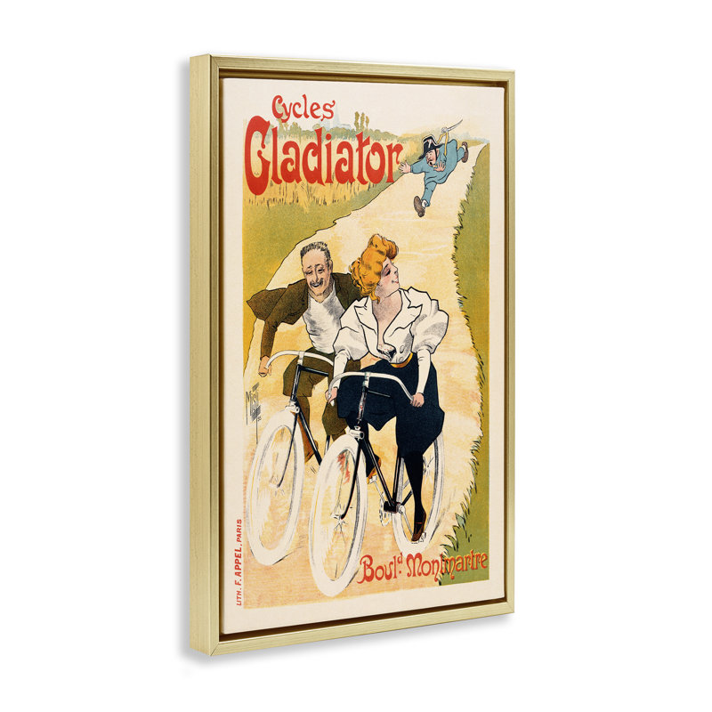 Cadre flottant rétro, affiche de Marcus Jules, H 25 po x l 17 po, Cadre flottant métallique doré