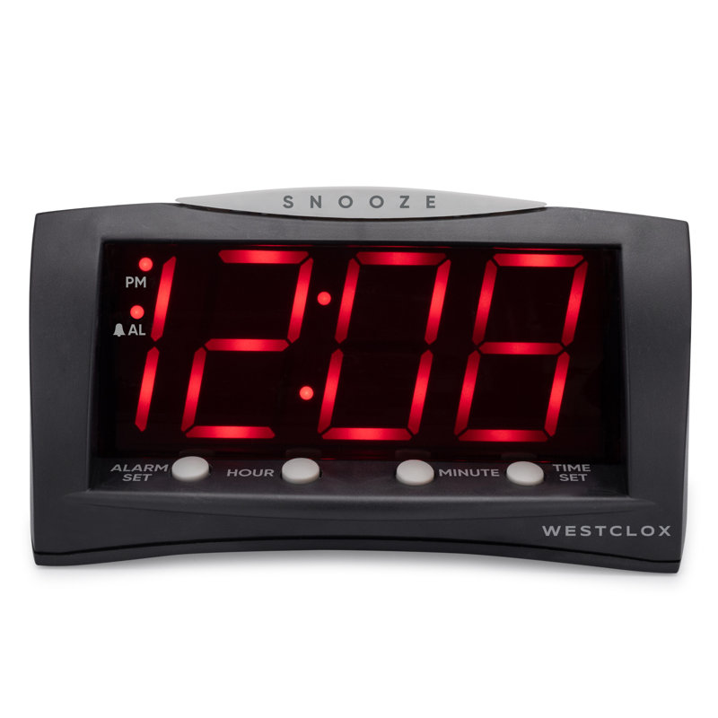 Triad Modern & Contemporary Digital Electric Tabletop Clock with Alarm in Black