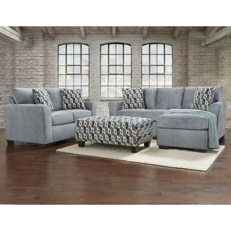 Adrie Sofa Sectional with Reversible Chaise, Dusk Polyester Blend