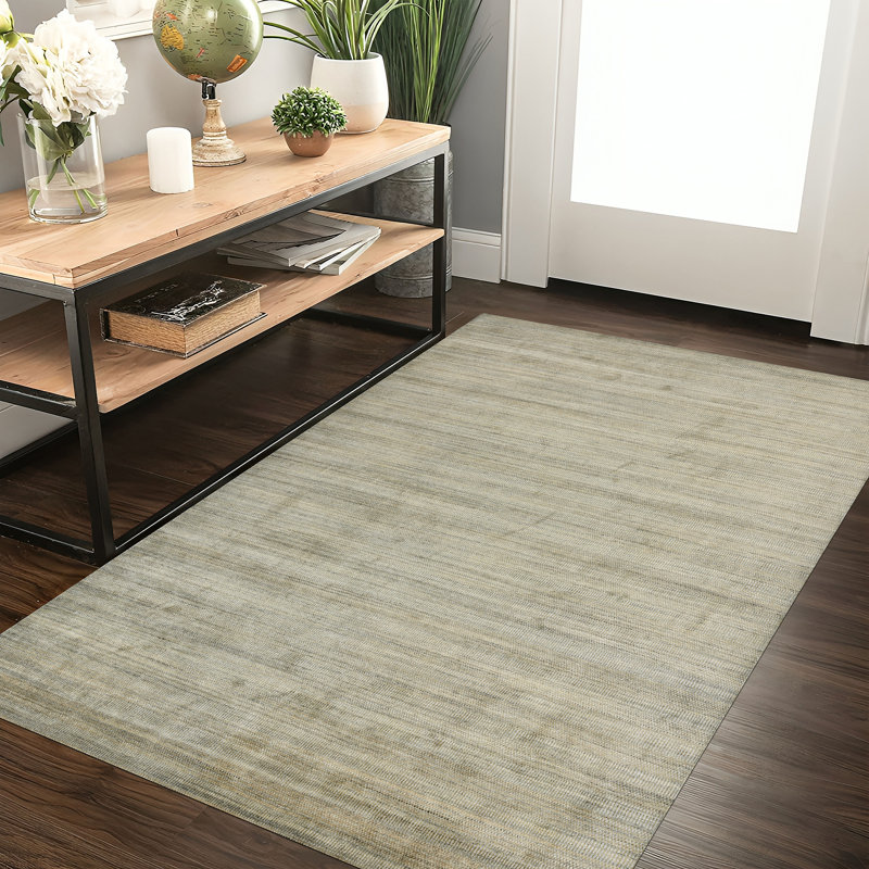 Tapis beige / gris tissé à la main Adamsburg, Rectangle de 2 pi x 3 pi