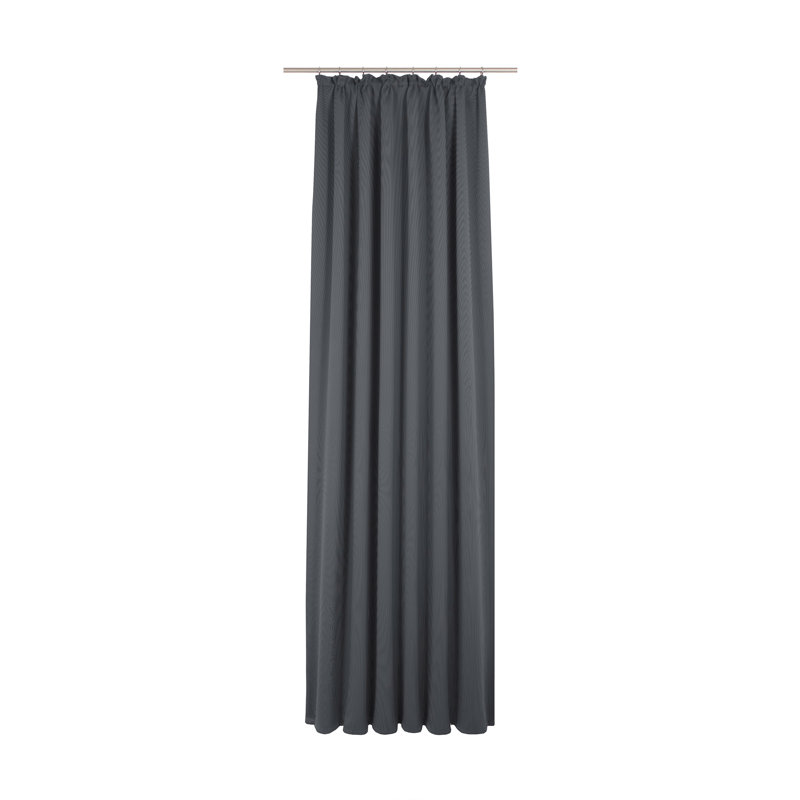 Uni Collection Light 100% Cotton Opaque Pinch Pleat Single Curtain Panel, 142cm wide x 305cm high, Dark blue