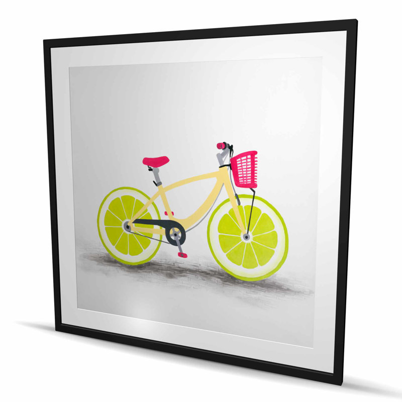 Lime roue vélo - impression encadrée mat pour décor de chambre d'enfant