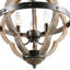 Luminaire suspendu en forme de globe à 3 lumières avec accents en bois Howse-838644071