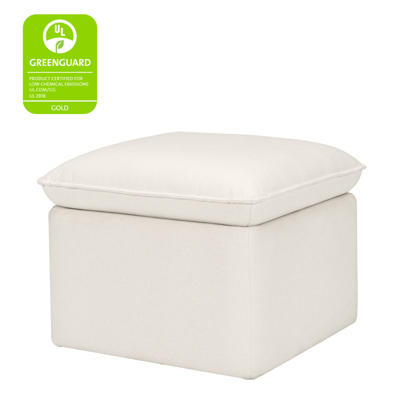 Cali Storage Ottoman, Cream Polyester