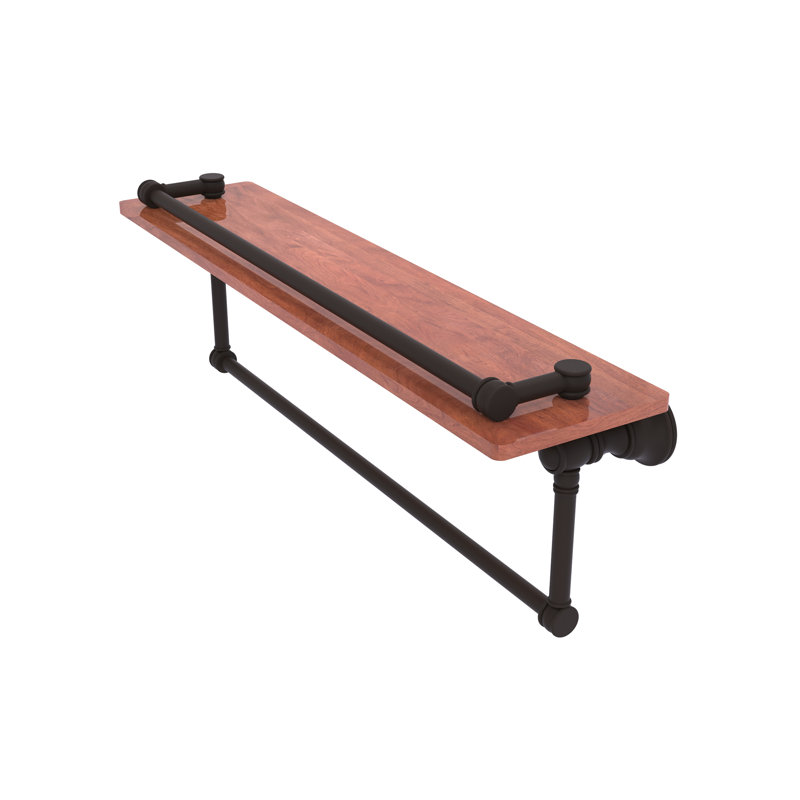 Tablette en bois massif Freyja, H 5,54 po x l 22 po x P 7,4 po, Bronze huilé