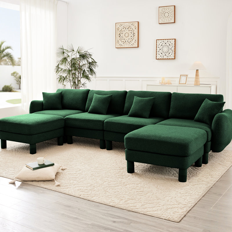 Canapé modulaire en U à 4 boucles Boucle, Vert