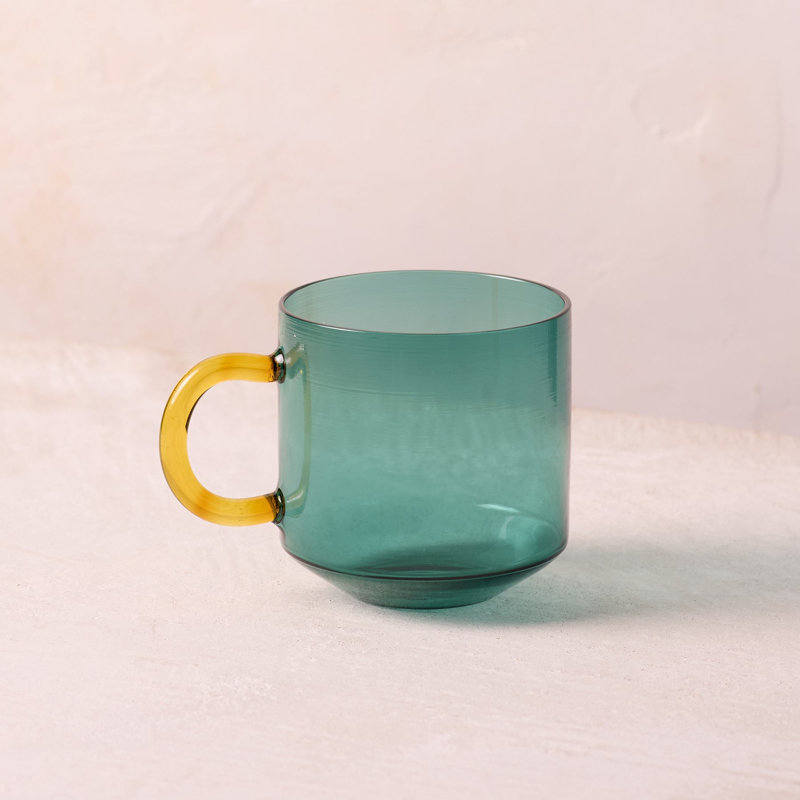 Grande tasse en verre Niko, bleu sarcelle, Sarcelle