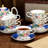 Blue lace porcelain tea set