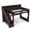 Lit mezzanine moderne Queen avec escalier de rangement, bureau DEL, structure en bois MDF pour les joueurs-91626303