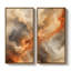 Nuage gris rouille abstrait – Ensemble de 2 impressions d'art murales encadrées sur toile 60"x20"x2, 60"x30"x2-134804112-134804109