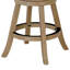 Tabouret de comptoir pivotant Kia, lin gris clouté, brun bois flottant