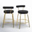 Kayson 25.5" Gold Swivel Upholstered Counter Stools-1129021417