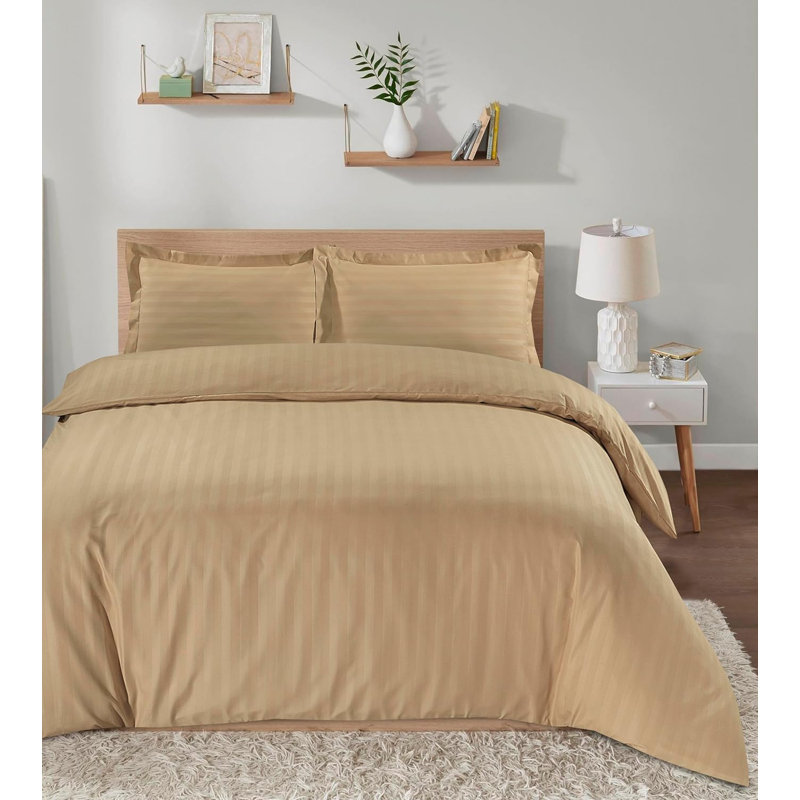 Neacsu Bedding, Beige, Double Duvet Cover + 2 Standard Pillowcases