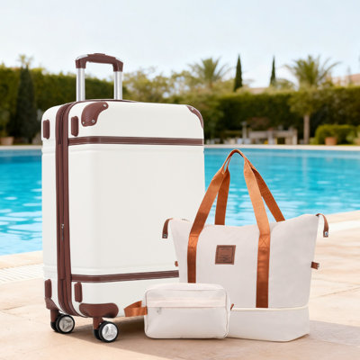 Hardshell Luggage Sets With Bags Lightweight Suitcase Double Spinner Wheels With TSA Lock ,Single Vintage Luggage 28 IN