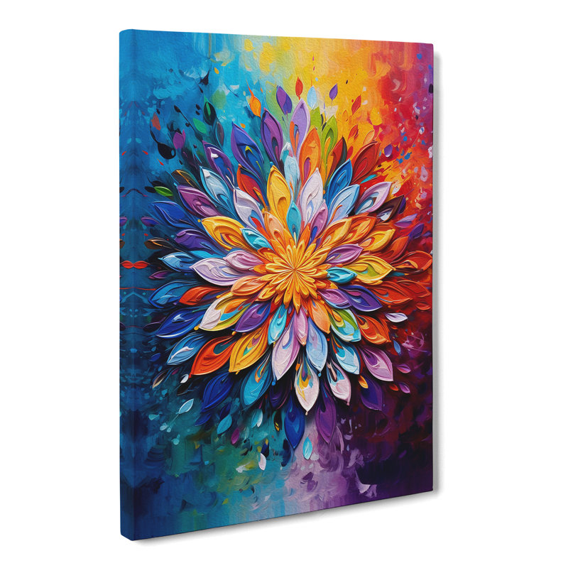 Mandala Action Painting - Wrapped Canvas, 50cm H x 35cm W x 3cm D