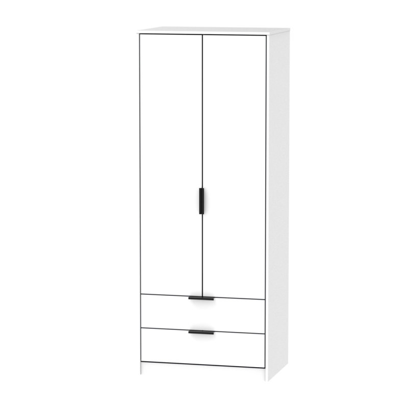 Fully Assembled Fallah Hong Kong Wardrobe, White Matt Veneer