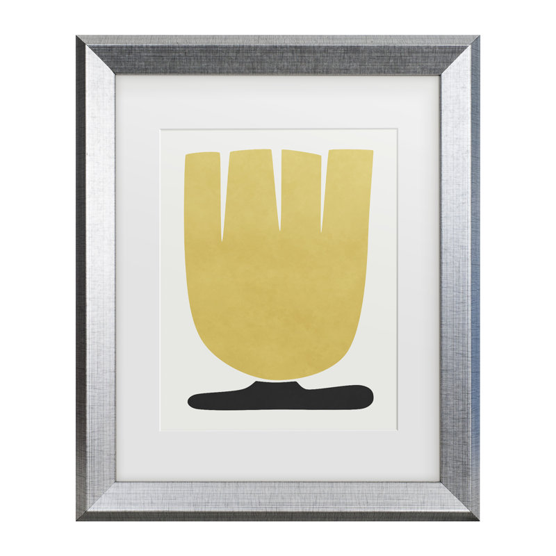 Amini 54, art encadré de fleurs de tulipe jaune, H 14,5 po x l 17,5 po