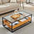 Marialana 2 Tier Glass Top Coffee Table with Storage and Display Cubbies