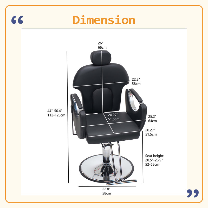 Fauteuil de coiffeur Barber, Noir