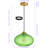 1 - Light Gold Kitchen Island Single Pendant Light With 11in Striped Green Glass Shade-1347563812