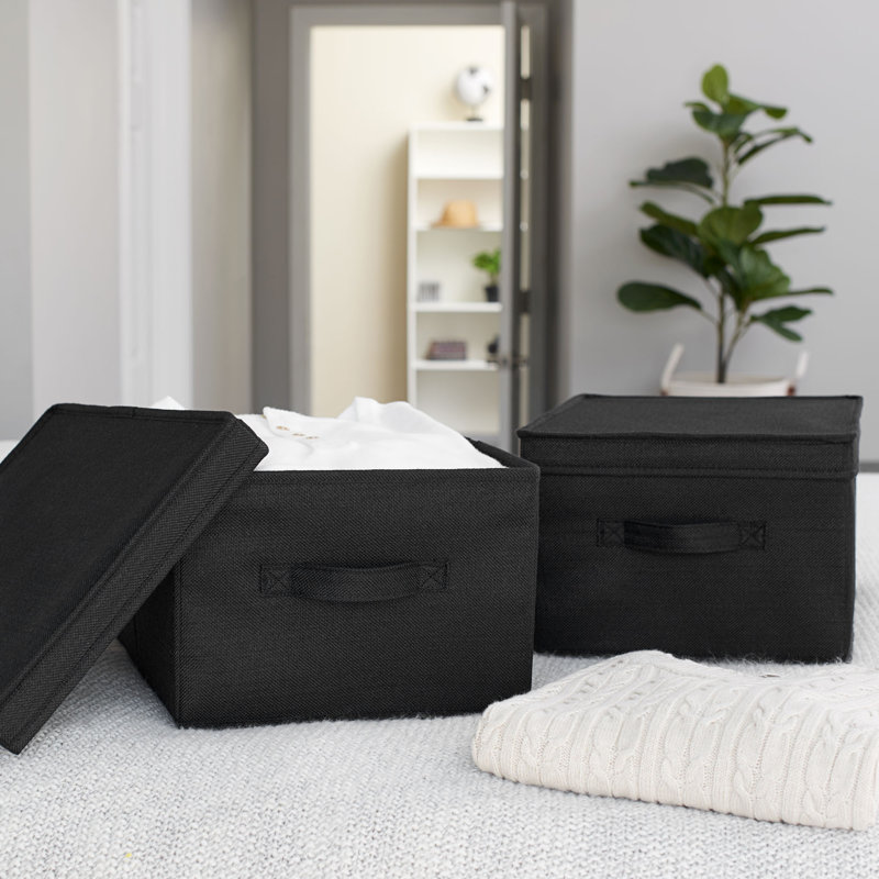 Jumbo Storage Box, 8" H x 12" W x 15" D, Black