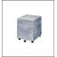 Classeur en faux béton et argent avec 3 tiroirs, structure en bois durable et roulettes pour faciliter le déplacement et le rangement