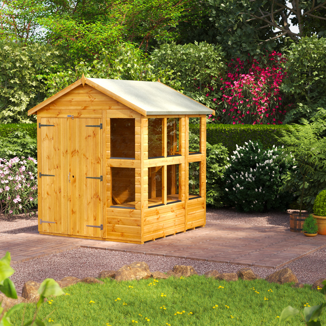 Powersheds 6 x 6ft Timber Tongue & Groove Potting Shed, Double Doors