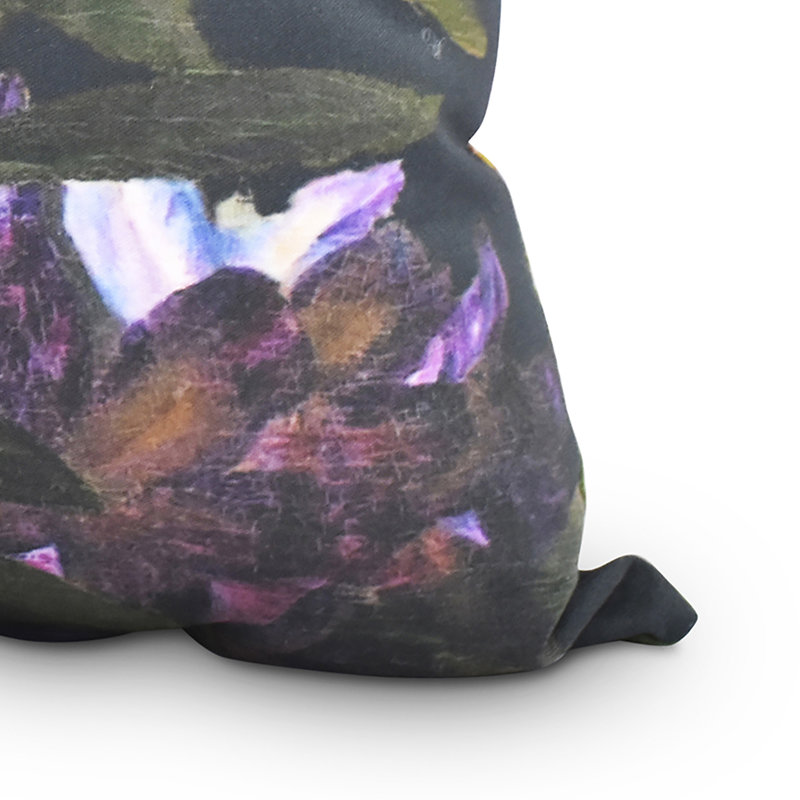 Coussin Fickle, 16 po x 1 po, Vert / mauve