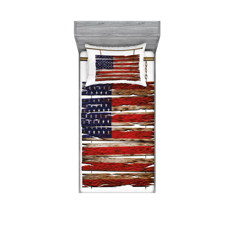 Ensemble de draps américain de juillet states flag, Ensemble de draps pour lit simple avec drap-housse