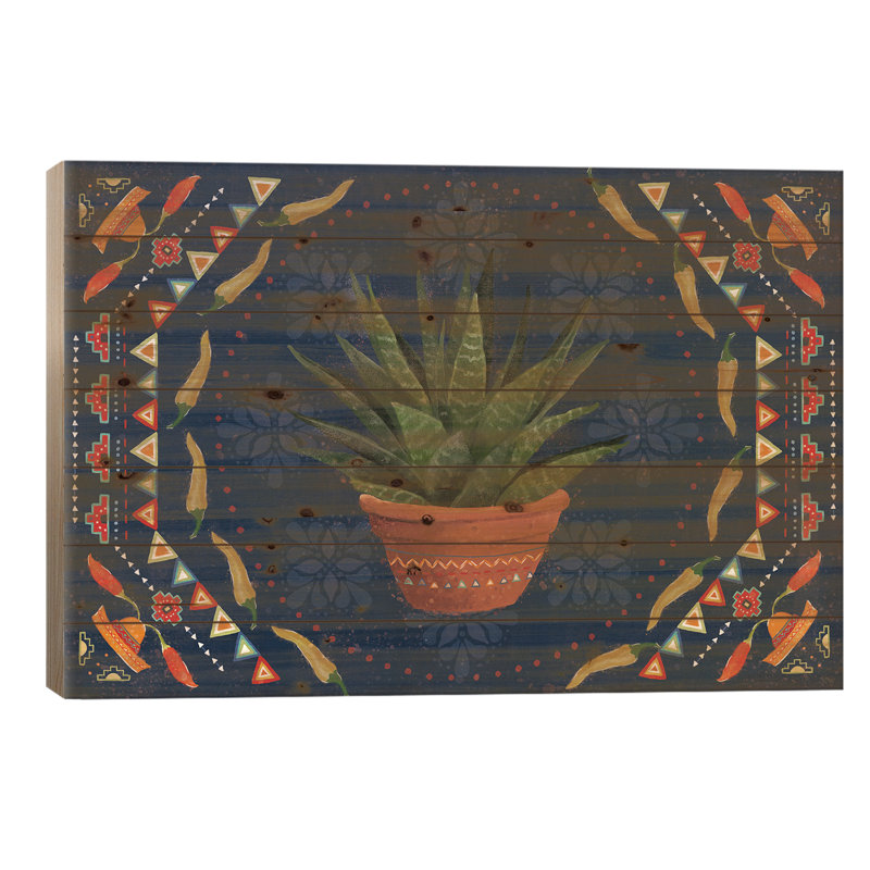 Tex Tex Fiesta II foncé par Véronique Charron - impression sur bois sans cadre, H 18 po x l 26 po x P 1,5 po