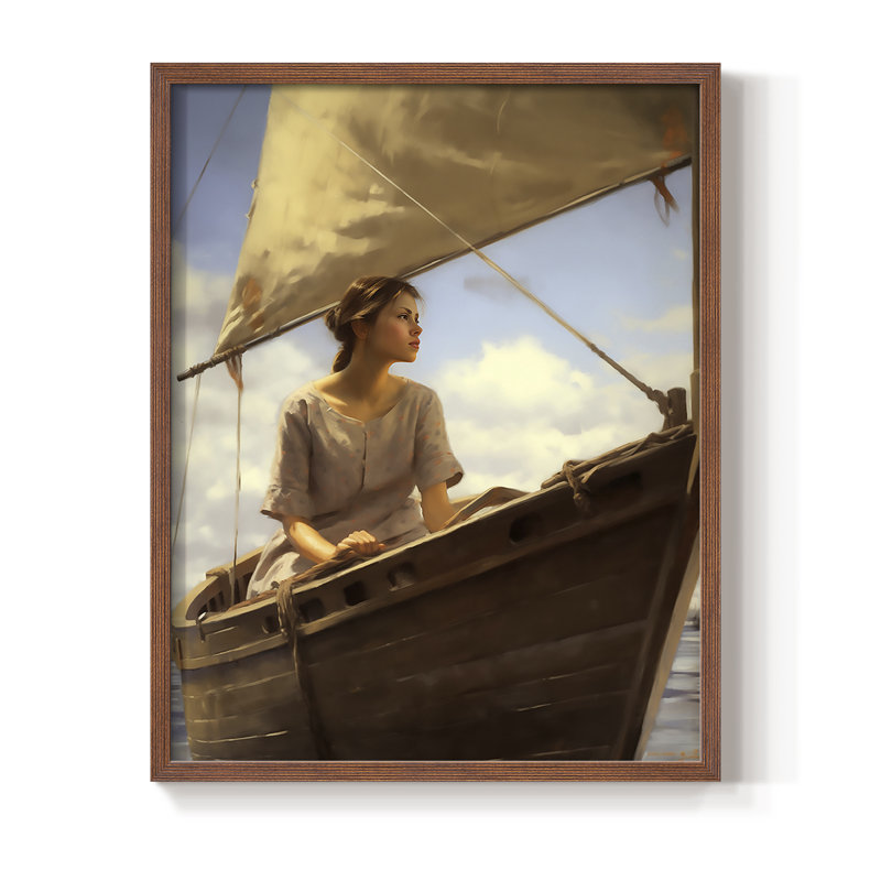 Reproduction encadrée WOMEN Series CDLxxix - bois massif, H 11 po x l 9 po, Noyer