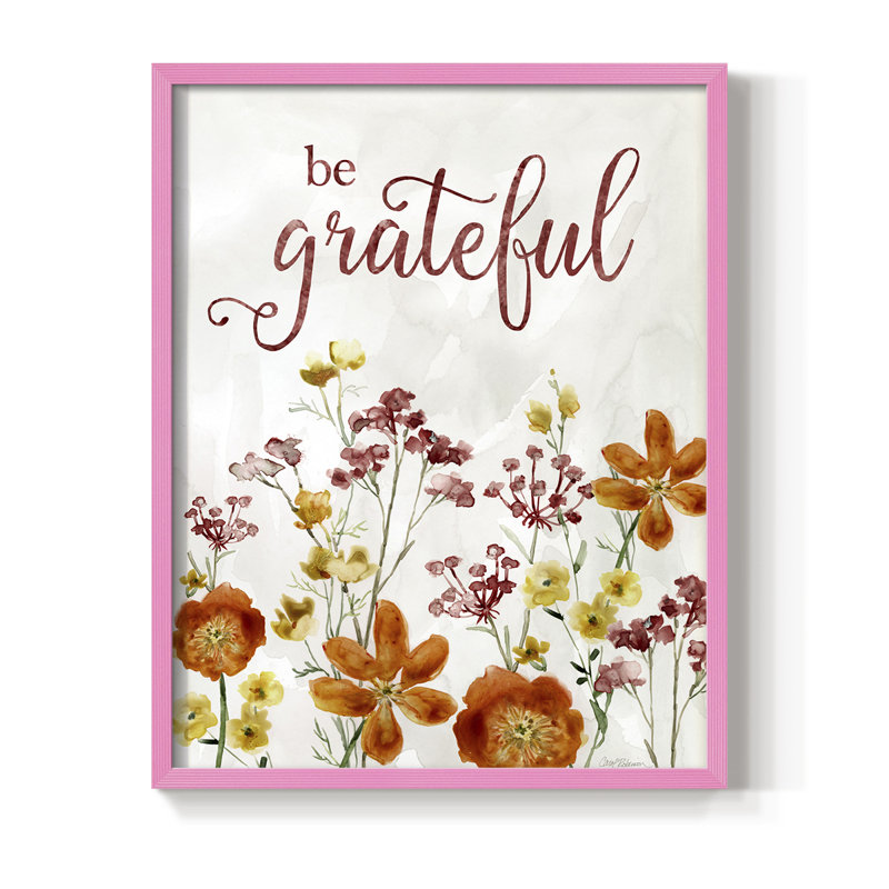 Grateful Catalina, reproduction encadrée en bois massif, H 11 po x l 9 po, Rose