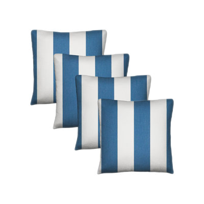 Ensemble de 4 coussins décoratifs Sunbrella, coussins décoratifs d'extérieur carrés de 20 po x 20 po