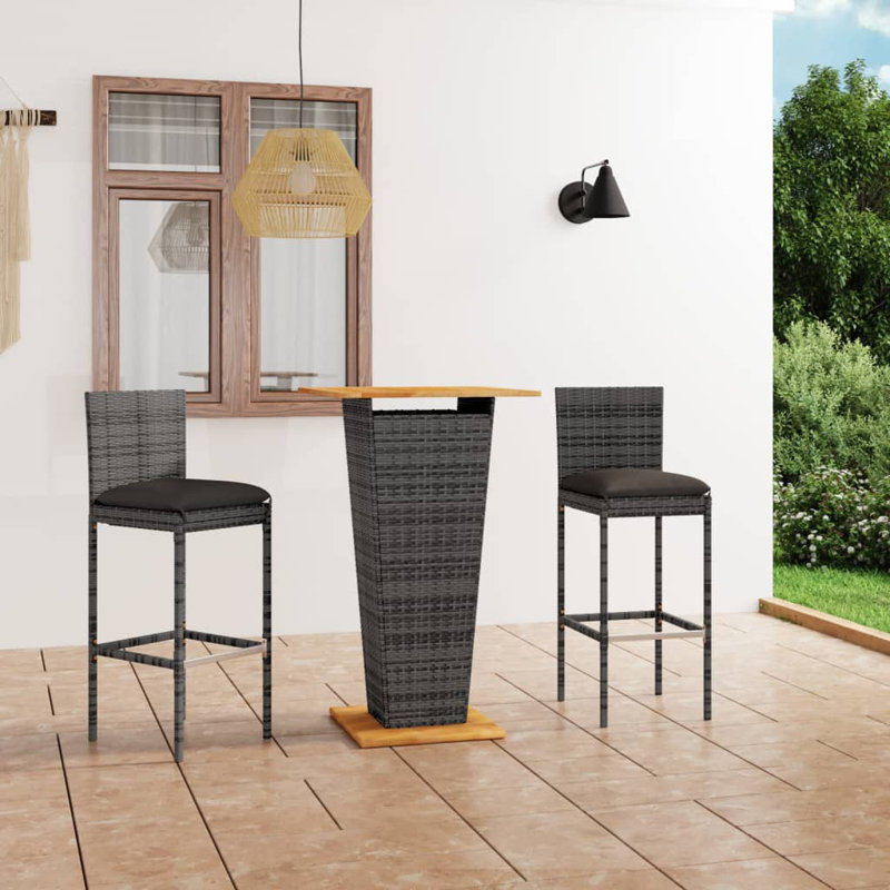 Ensemble repas pour 8 personnes avec coussins Tocarra Square, Gris, 2, 23.6" table length