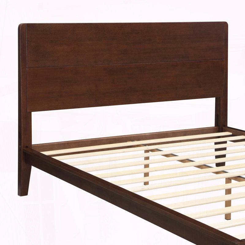 Grand lit plateforme en bambou moderne Mid-Century, Grand lit, Chocolat