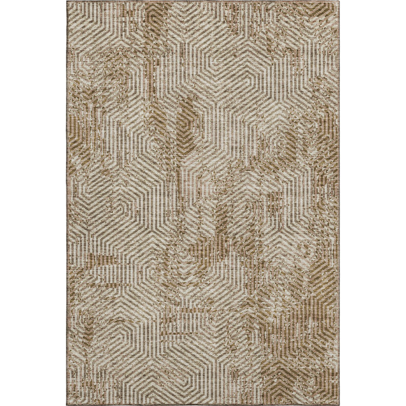Premium Machine Washable Prisco Mocha Rug, Rectangle 9' x 12'
